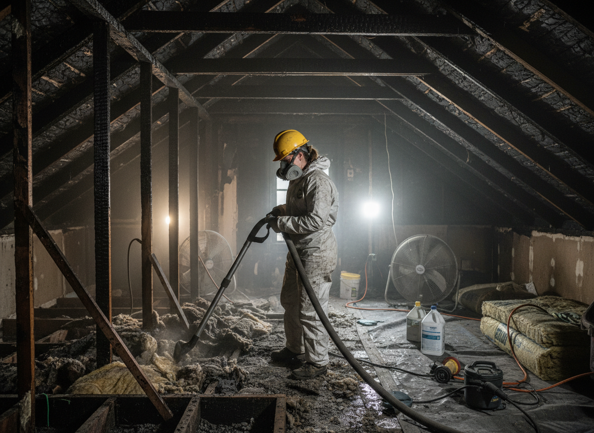 Attic Fire Restoration in Keene, CA